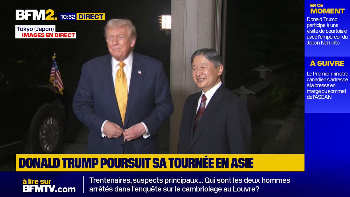 🇺🇸🇯🇵 | AHORA: El presidente de Estados Unidos, Donald Trump, visita al emperador japonés Naruhito en el Palacio Imperial.