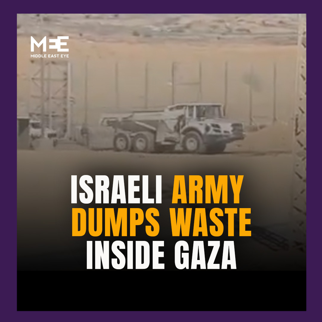 An Haaretz investigation revealed that the Israeli army is dumping truckloads of waste, rubble and construction debris into Gaza from the Israeli side of the border. Videos posted online show trucks carrying waste crossing into Gaza via the Kissufim crossing and returning empty.