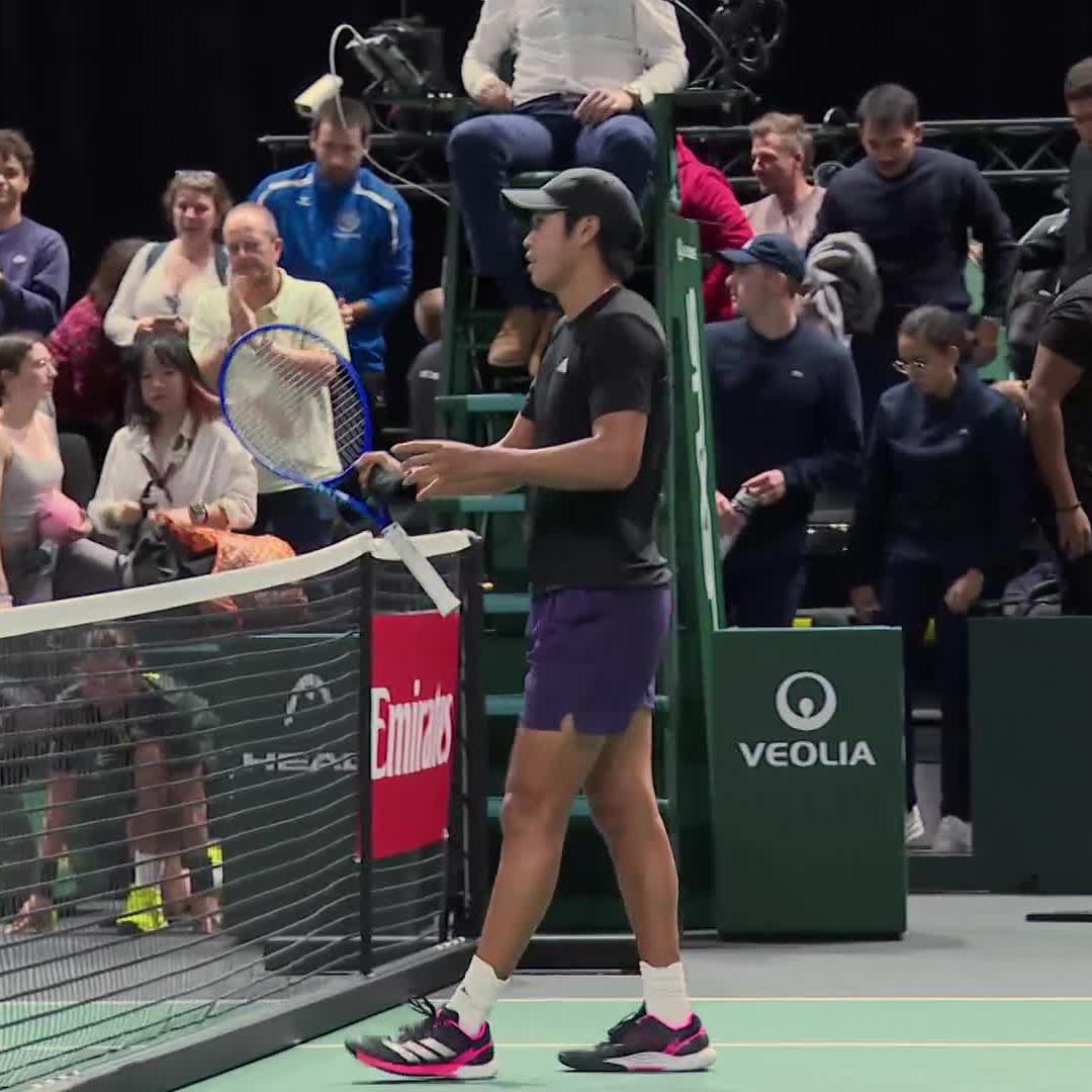 An American in Paris 😊 19-year-old Learner Tien wins on his #RolexParisMasters debut, 6-2 7-6 over Borges.