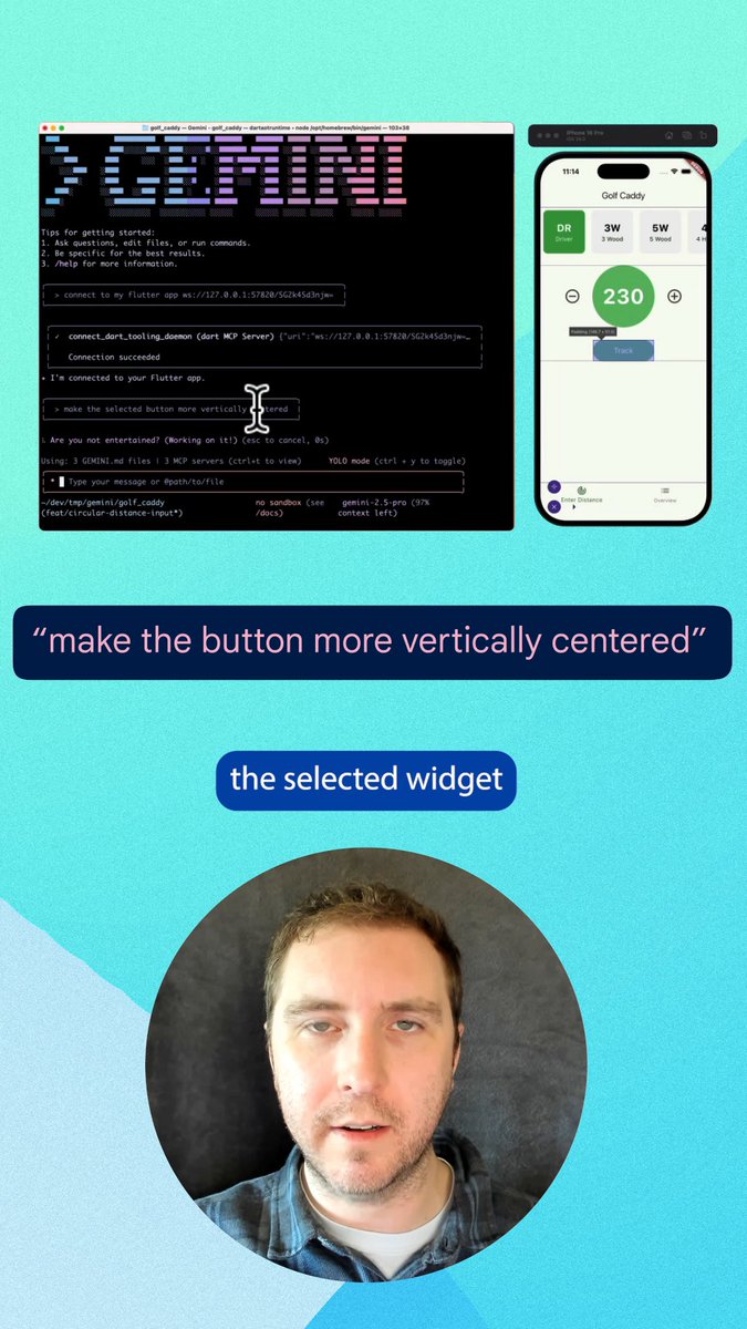 Did you know that you can edit your code and add packages to your Flutter app by connecting the Flutter Extension for Gemini CLI with the Dart & Flutter MCP server? Github →