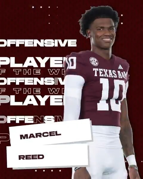 🏈 SEC Offensive Player of the Week: WK 9 👍 Marcel Reed Texas A&M Football x #SECFB