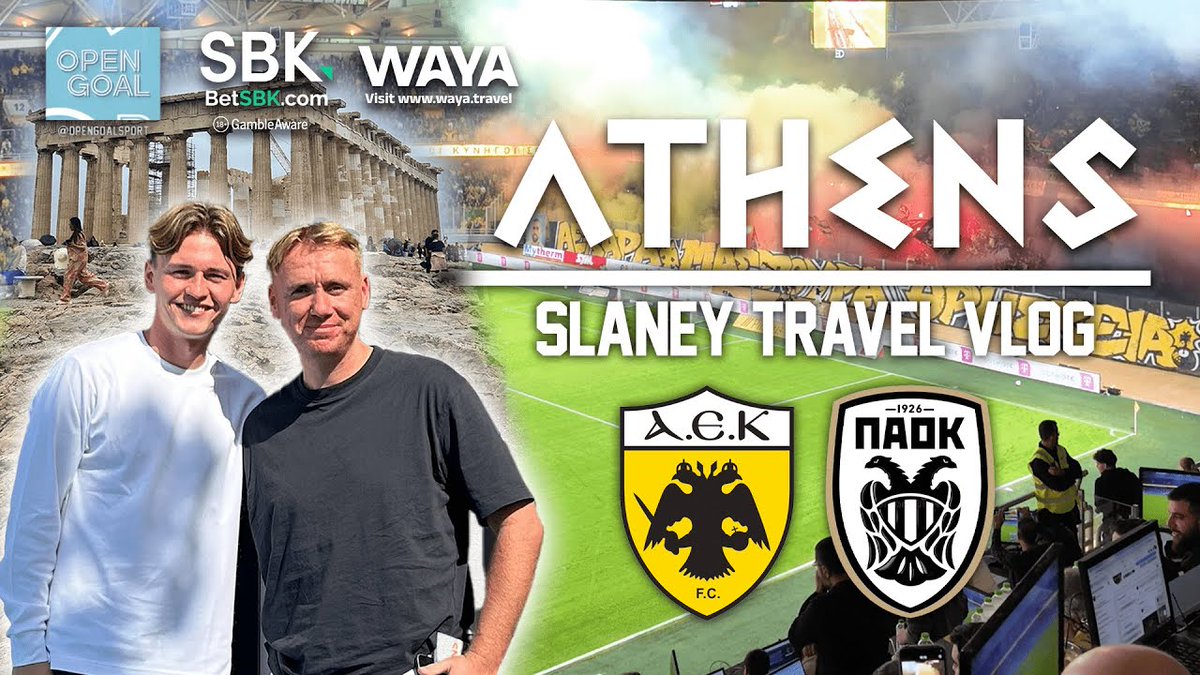 🇬🇷 Slaney Athens Vlog | Watch Now: ✈️ Slaney travels to Athens for a Scottish face-off between James Penrice's AEK F.C. & Greg Taylor's PAOK FC. ✅ We’ve got fans, food, a race around the Panathenaic Stadium & a house tour with Penrice! w/SBK
