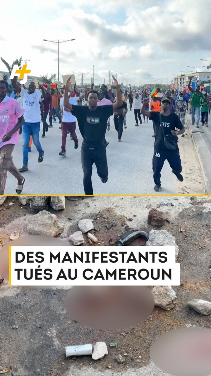 🚨🇨🇲 ALERTE INFO ! Plusieurs Camerounais qui manifestaient PACIFIQUEMENT pour DÉNONCER les 43 ans de pouvoir de Paul Biya à la tête du pays ont été TUÉS par la police. (AFP / France Info)