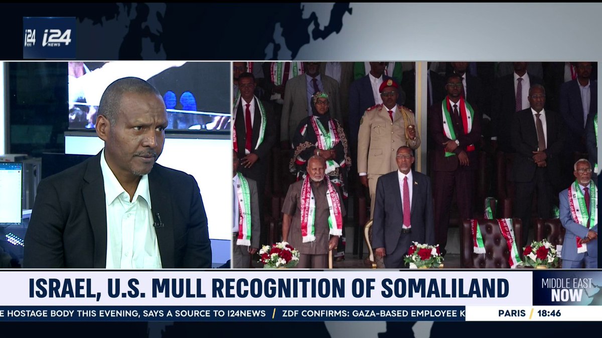 “Unless there’s a very robust push by Somaliland’s friends, the geopolitical window could be lost,” says Dr. Rashid Abdi, Research Director at Saham Research, speaking with @laura_i24 on Middle East Now as Israel and the US weigh recognition of Somaliland