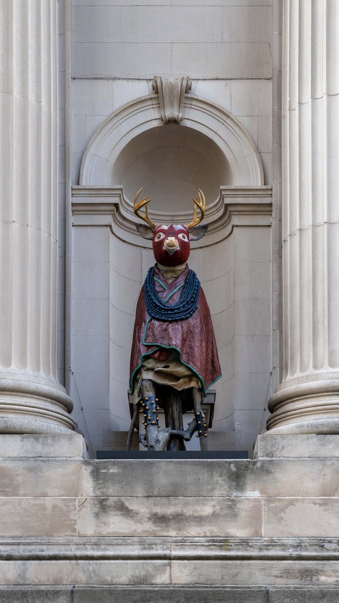 Now on view on The Met’s Fifth Avenue facade: four large-scale figurative sculptures by acclaimed artist Jeffrey Gibson, created for The Genesis Facade Commission. ✨ Drawing from Indigenous worldviews, abstraction, text, and color, Gibson invites reflection on the interconnected relationships between all living beings and the environment. ___ The exhibition is presented by Genesis.