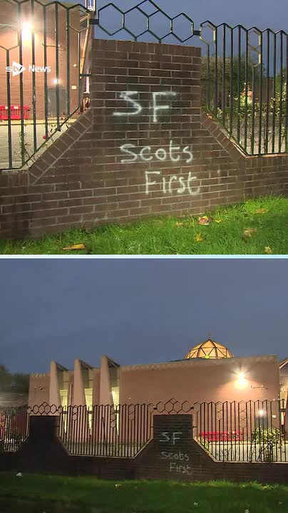 Scotland’s largest mosque targeted with ‘Scots First’ graffiti