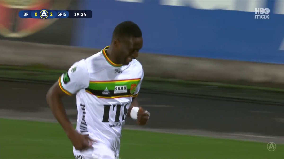 Kampen om skytteligan lever i allra högsta grad! Ibrahim Diabate utökar till 2-0 för GAIS! 🟢⚫️ 📲 Se matchen på HBO Max