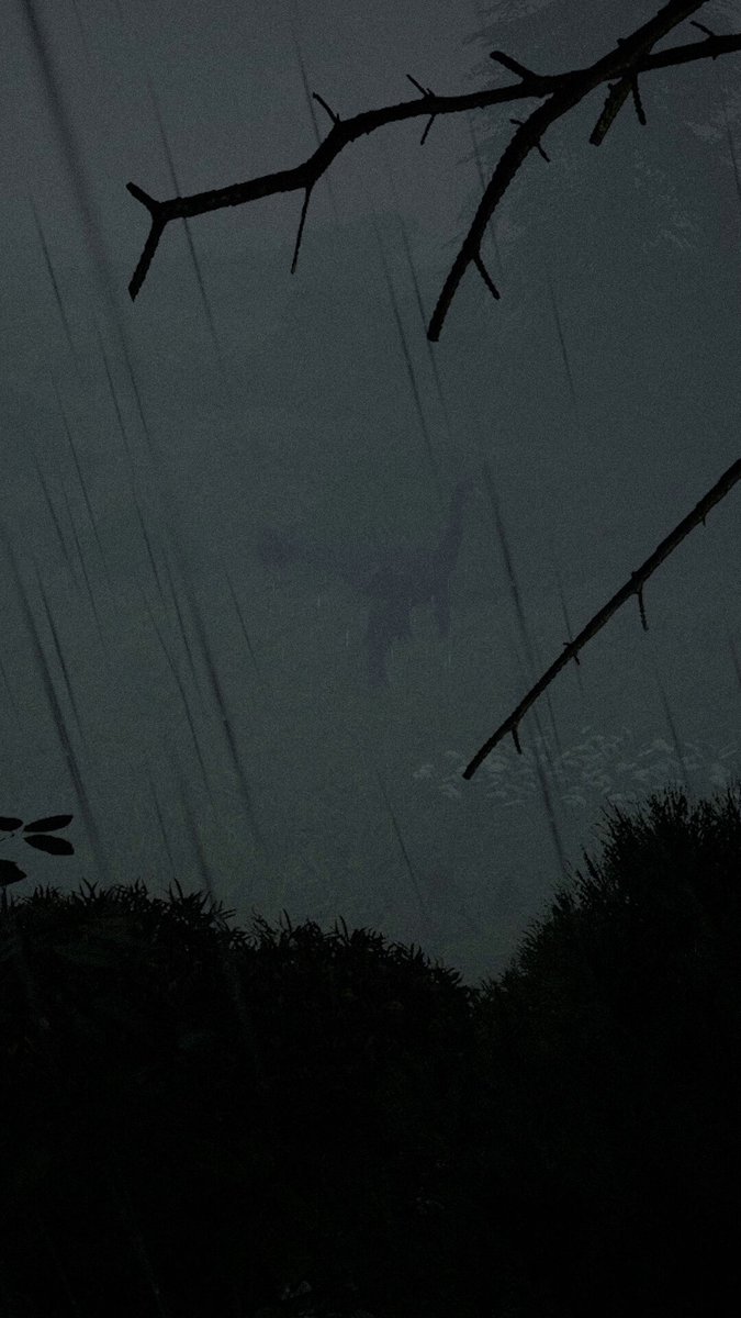 Something stirs in the rain... A lone Struthiomimus wanders through the forest on a stormy night, but something unexpected follows closely in the shadows... #pathoftitans #dinosaurs #ilovedinosaurs #unexpected #meme #spooktober