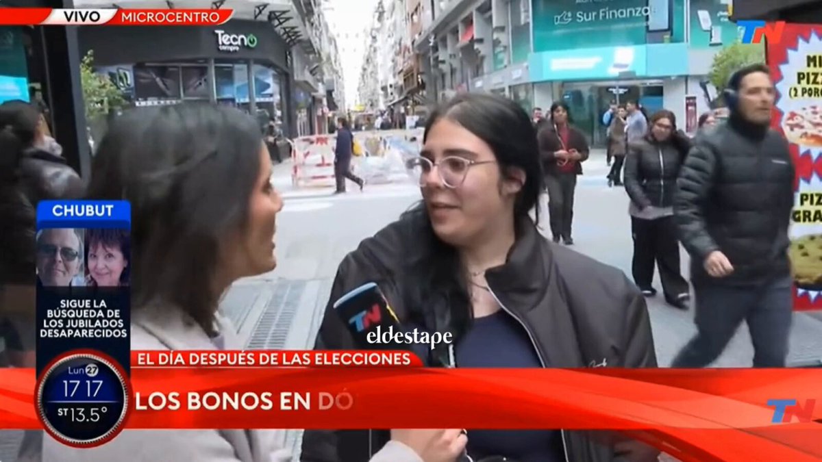 "Voten a Milei, por favor" 🗣️ Un día después de las elecciones, una joven mendocina que pensaba votar a Milei y no lo hizo por el recital de Tini en Buenos Aires pidió a la gente que vaya a votar: "Es muy importante el voto".