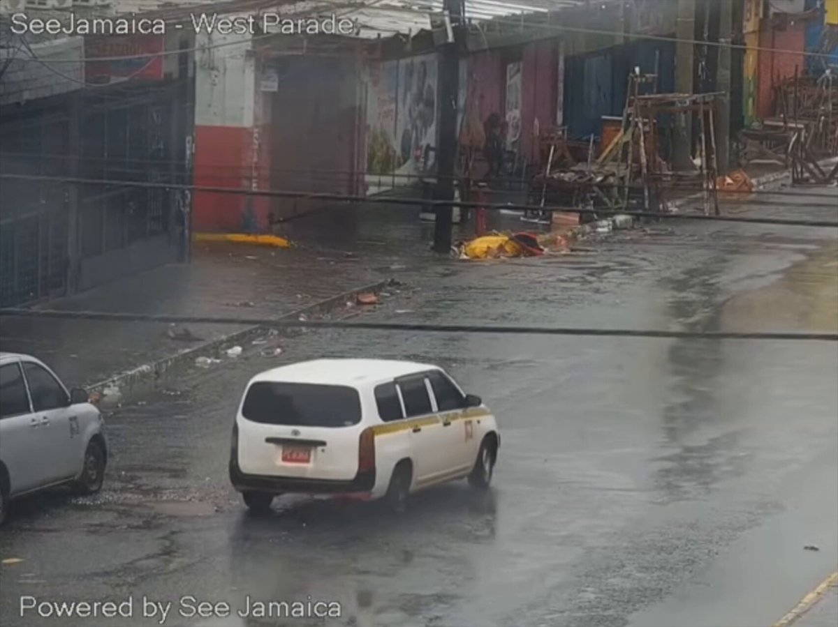 Here are the scenes in Jamaica right now where Category 5 Hurricane Melissa with winds of 175 MPH is barreling towards. Jamaica is expecting up to 40 inches of rain and 13 feet of storm surge. Meteorologists are expecting a life-threatening catastrophe in Jamaica starting this evening and into tomorrow.