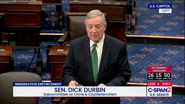 SICK. Democrat Senator Dick Durbin compares ICE to Japanese internment camps. DURBIN: "There's only one parallel in history...the internment of 120,000 Japanese Americans during WWII."