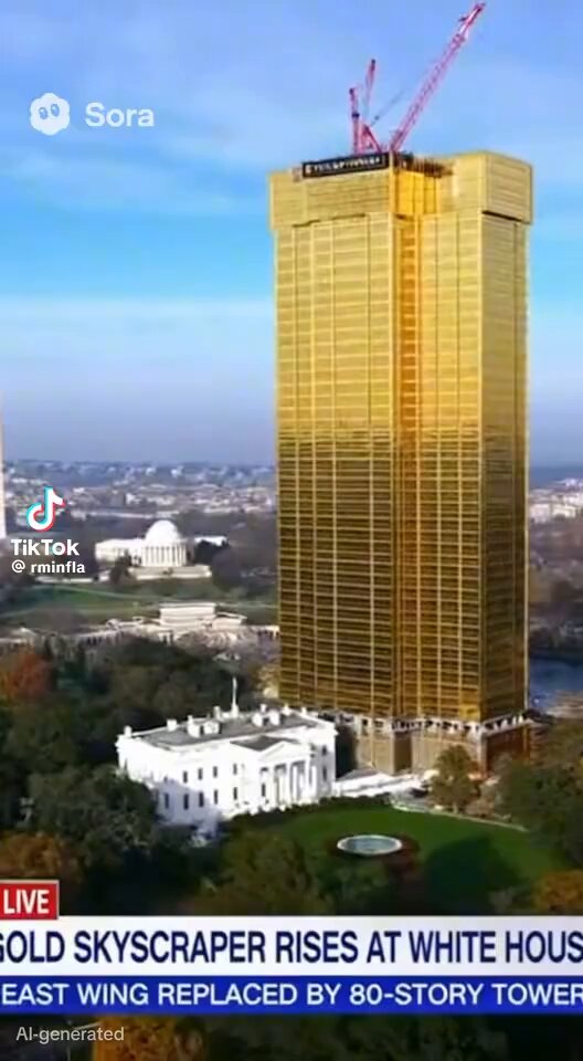 The new East Wing of the White House is looking good. 🔊