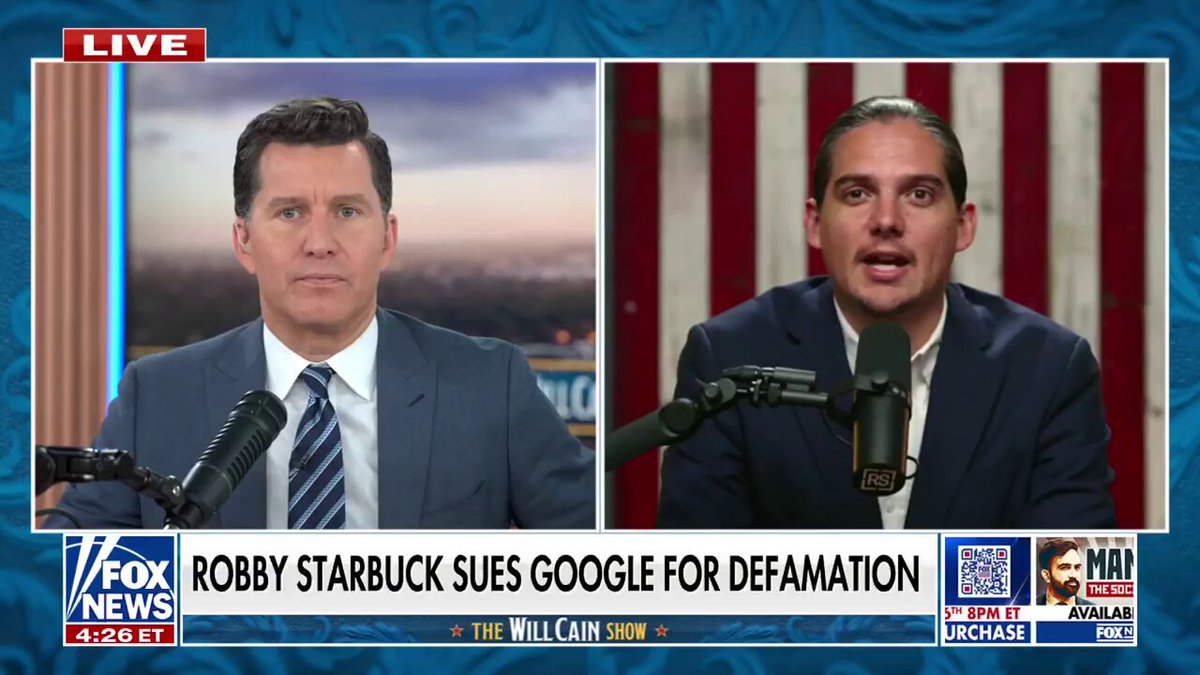 "I HAD SOMEONE COME UP TO ME AND ASK ME IF THESE ACCUSATIONS WERE TRUE." Robby Starbuck on filing a lawsuit against Google over its A.I. responses that had false information about him.