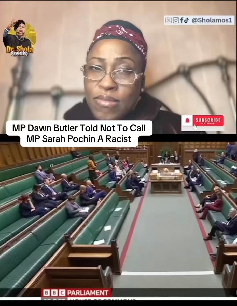 It’s not ‘disrespectful’ to call a MP a racist if it’s backed up with evidence! The Speaker is more interested in protecting character of racist MP than holding racist MP accountable for racist comment. 👏🏽Kudos to Dawn Butler ✊🏾💙 for standing on business in calling Sarah Pochin MP a racist. The system isn’t broken, it serves White Supremacy.