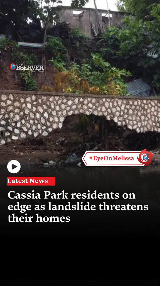 Cassia Park residents are expressing grave concern about a breakaway in the Sandy Gully that they say could threaten their homes when the winds and rain promised by Hurricane Melissa arrive.