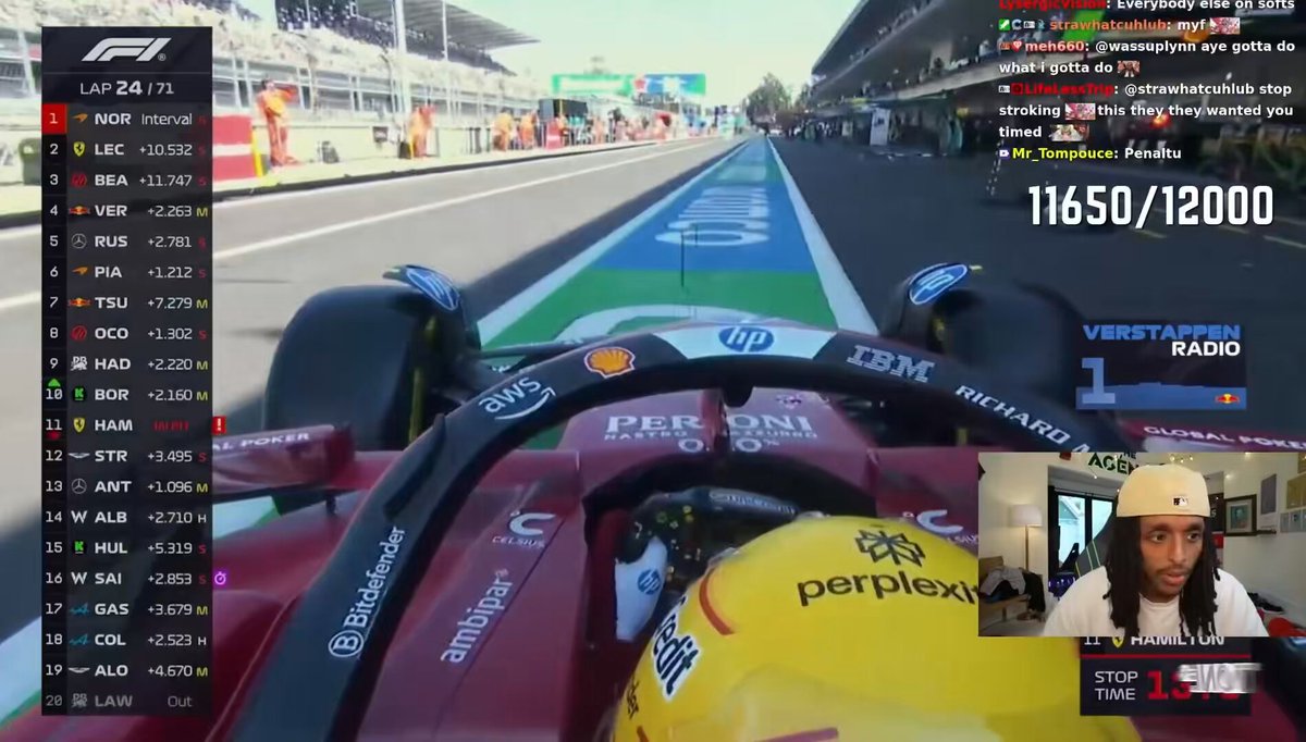 "This shit is not fair. Max is in fourth place no penalty no problem. I'm telling you bro, this shit is not fair. You have to say something bro. You have to stand up to this shit, you have to say something man. If not you, then who bro? If not now, then when? You keep letting them take advantage of you bro." "[Max] cut two corners. He shouldn't have even competed with you in that last corner bro. And that's why your brakes locked. You have to say something bro. You have to say something. You gotta stand up to this shit man. If it's not Ferrari hoeing you, it's the FIA." "You have to speak up!" [🗣️ AMP Agent ⚡]