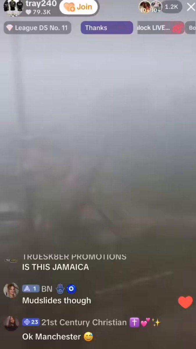 NEW: Jamaican native is reporting LIVE on TikTok from Newport, Manchester Parish, Jamaica 🇯🇲 while Hurricane Melissa is approaching the island… Hurricane Melissa is still registering as a powerful category 5🙏🏽