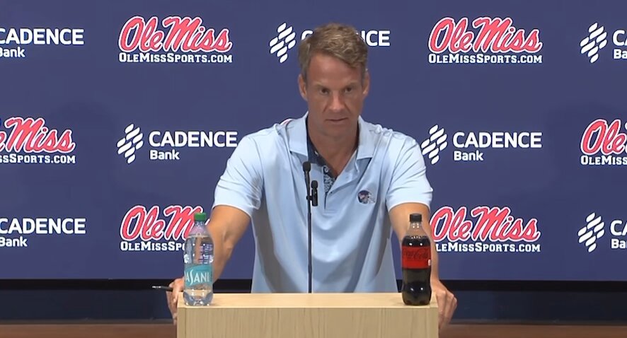 Lane Kiffin on Brent Venables saying Oklahoma has a better team than Ole Miss: "Interesting take. That's a hot take. "Maybe they had the better team last year, too." "Maybe he had the better team at Oklahoma when we beat them 55-19 in the national championship." "Maybe he had the better team at Clemson when we beat them 45-40 in the national championship at Alabama."