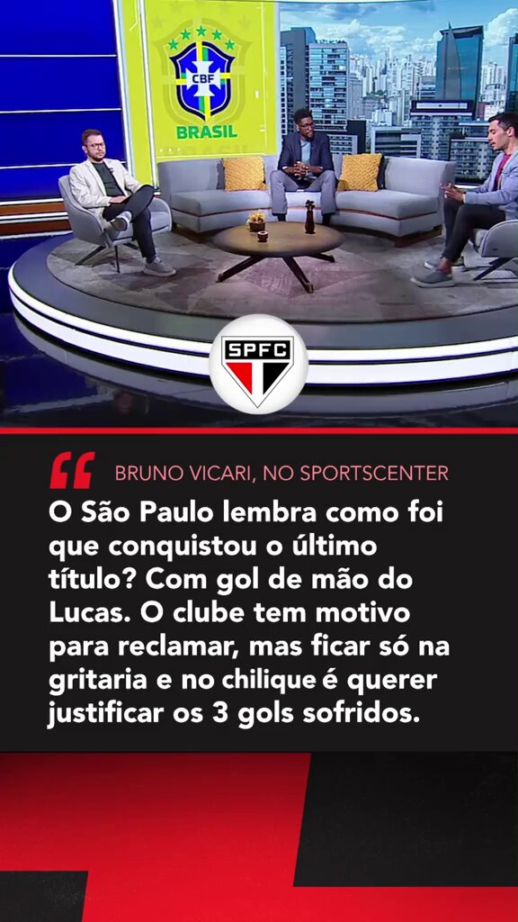 Bruno Vicari, no dia seguinte ao roubo do Palmeiras contra o São Paulo.