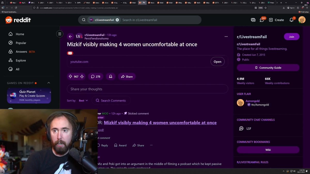 Twitch streamer Asmongold reacts to a video of Mizkif making Emiru and her friends VERY uncomfortable by CRASHING OUT on them over a simple joke 😳👀