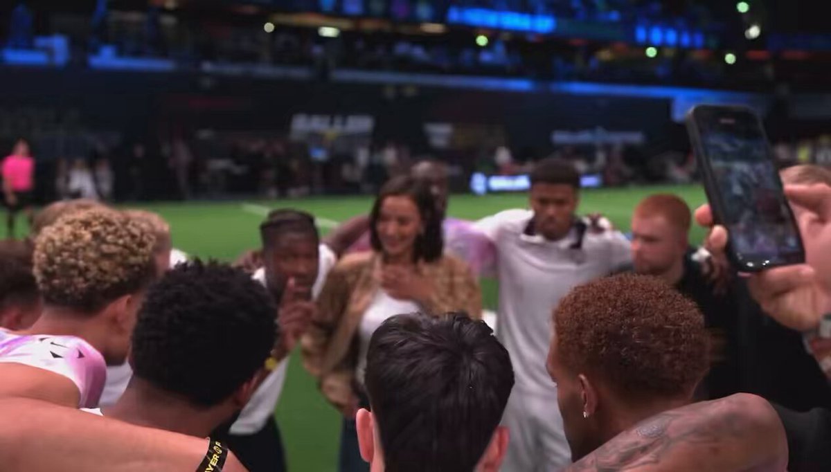 Maya Jama pre-game with MVPsUnited for Baller League UK Season 2.