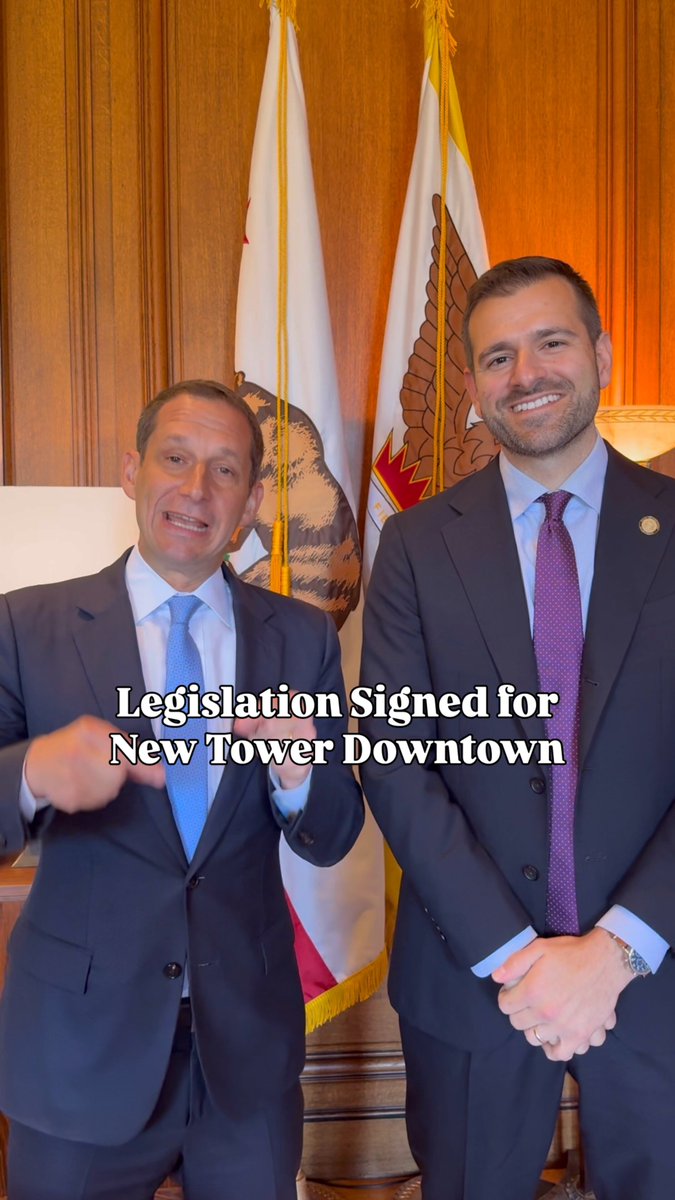Today, I signed legislation that will pave the way for a new tower downtown and generate a projected $816 million in annual economic activity. The mixed-use site will include: ➡️ A new fire station ➡️ A 5-star hotel ➡️ 390,000 square feet of office space ➡️ Retail and restaurant space ➡️ Millions of dollars for affordable housing Thank you, Supervisor Danny Sauter 李爾德, for co-sponsoring my legislation and to the Office of Economic and Workforce Development for their help in making downtown a 24/7 thriving neighborhood.