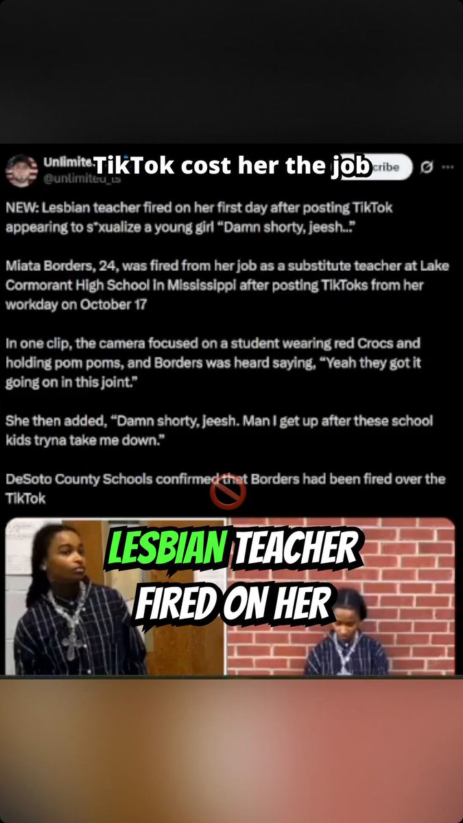 Substitute Lesbian Fired After Posting TikTok Showing Her Creeping On Students