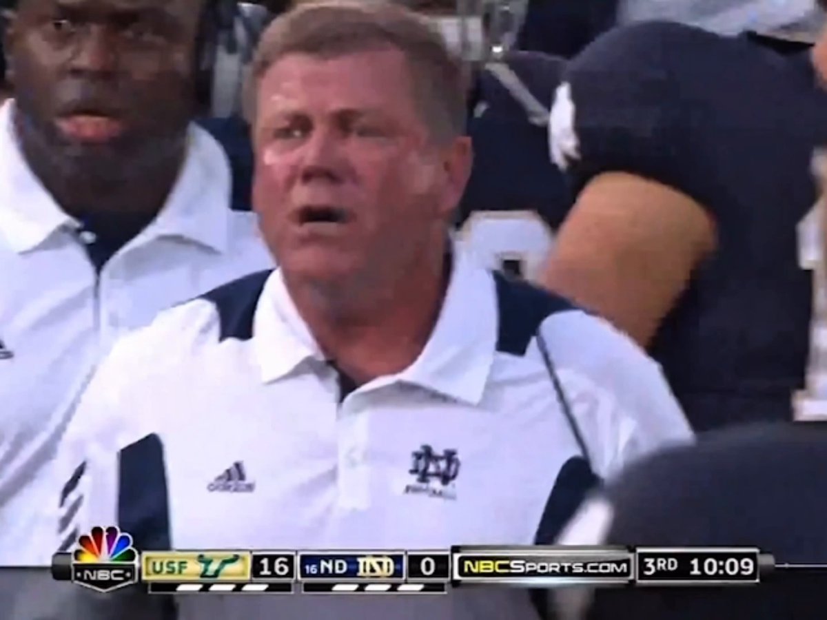 Brian Kelly has had the biggest meltdowns against the American Conference the stage is just too big