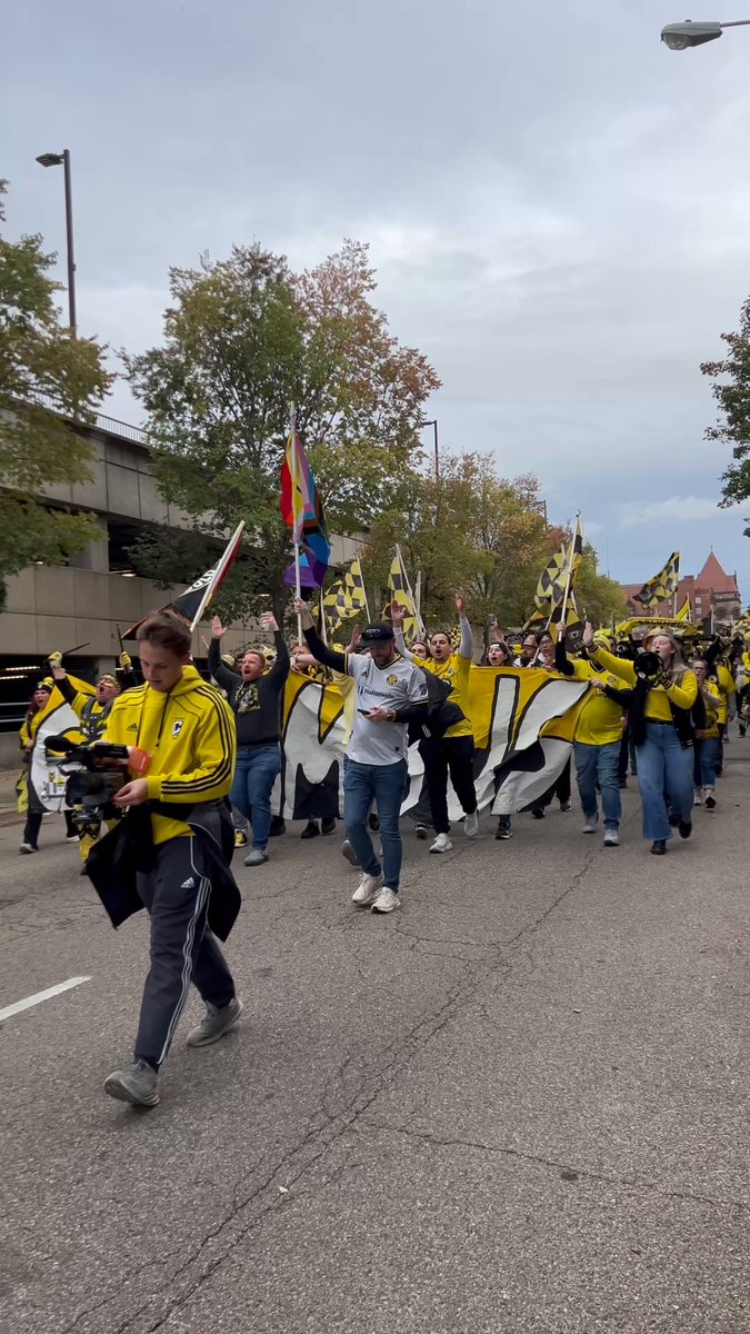 .The Crew Supporters bringing the noise. 📣 📺 Apple TV &amp; FS1 (6:45pm ET): Audi MLS Cup Playoffs