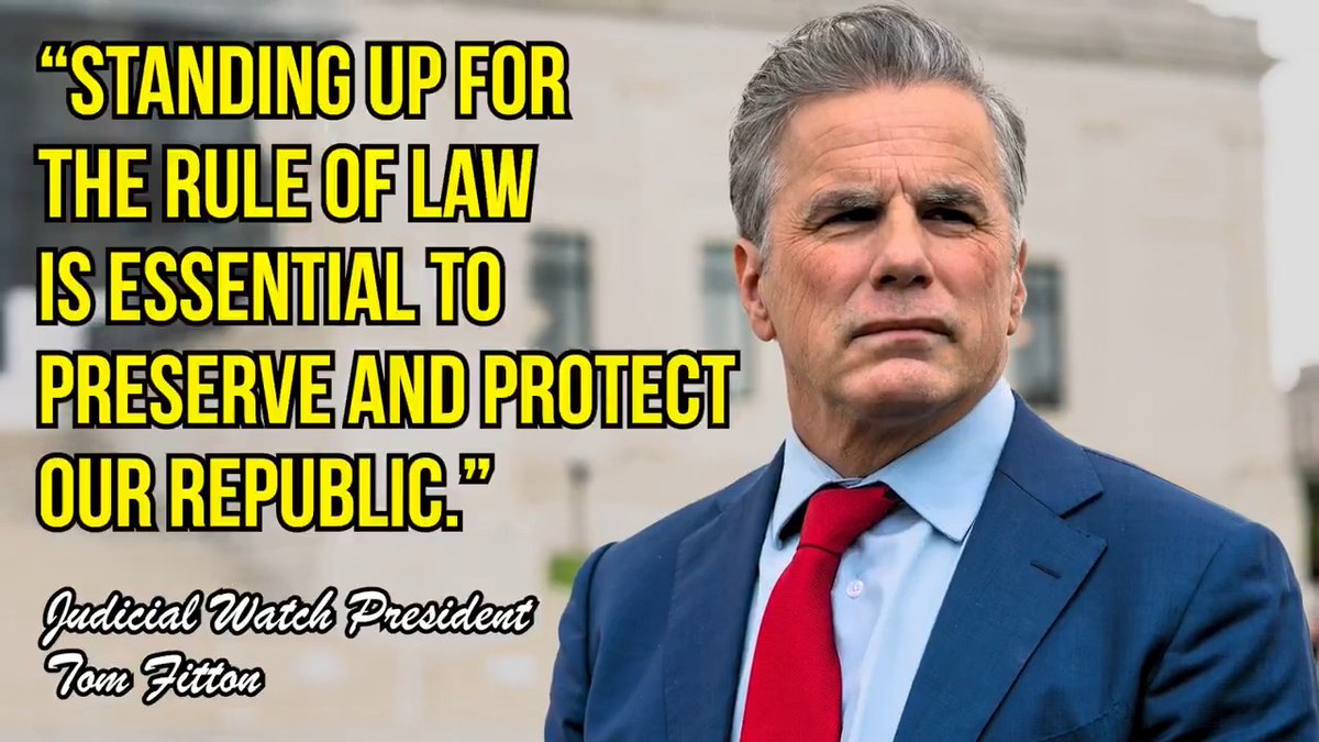 Standing up for the rule of law is essential to preserve and protect our Republic. Tom Fitton
