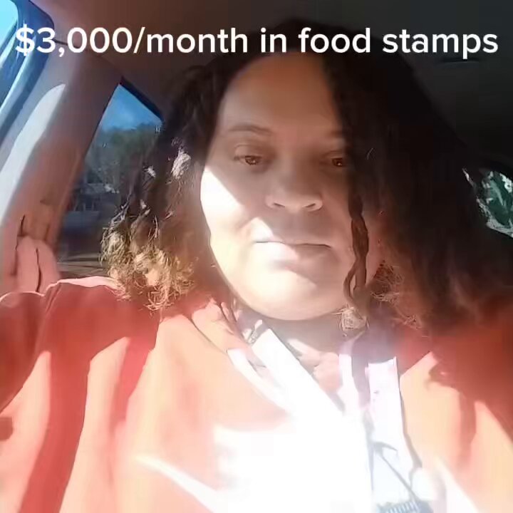 Counting the seconds until she loses her EBT.
