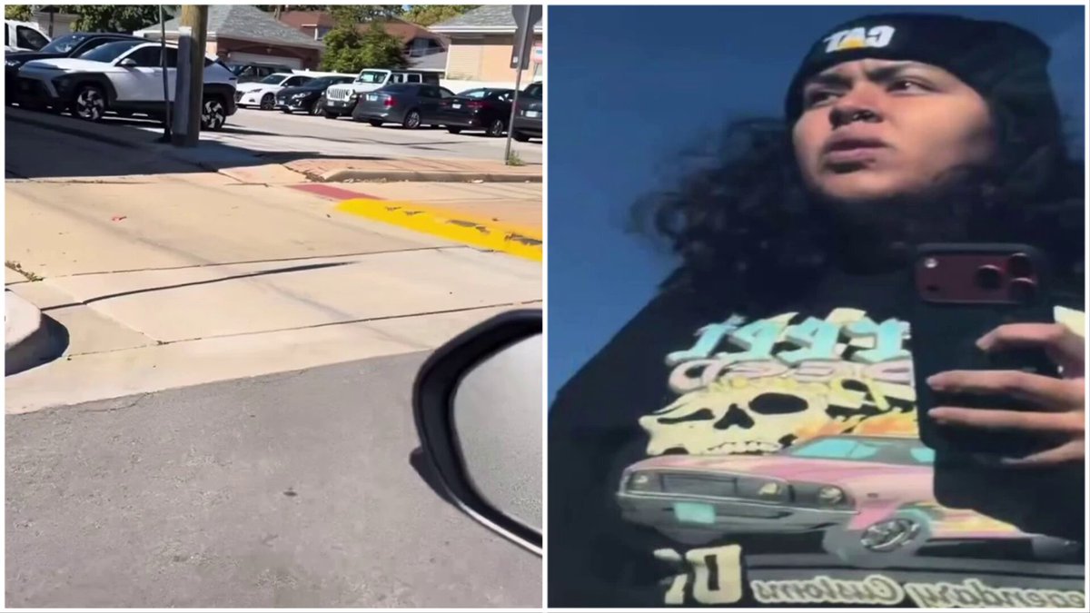 Pulled a gun on the raving Prego woman too. Anti-ICE pregnant thug in Chicago tries to run over ICE agents as they were arresting illegals on Monday 10/20/25. Lesly Guevara had a man and her child (in addition to her unborn child) in the car with her. You can hear the man say, “Babe, stop, stop.” Guevara responds, “I don’t give a f***!” She then proceeds to beep her horn, drive recklessly and almost hit ICE agents. One agent drew his gun in self-defense which then triggered Guevara into playing the victim. Guevara then says, “Call the cops.” Ridiculous. She’s the one who attacked ICE. So yeah, call the cops. Please. And she might want to look up the Supremacy Clause. Either way, she used her car as a weapon against federal officers performing their duties. She obstructed them in addition to intentionally endangering their lives.