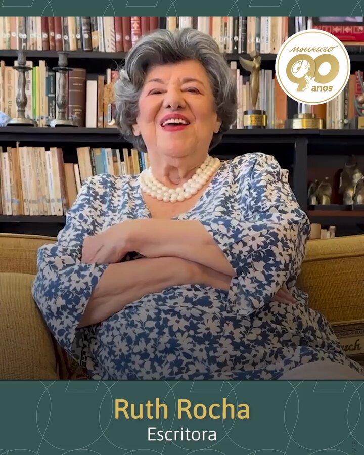 De um gigante para outro! A ícone Ruth Rocha também fez questão de deixar a sua homenagem. Fofa! 🥹 #Mauricio90