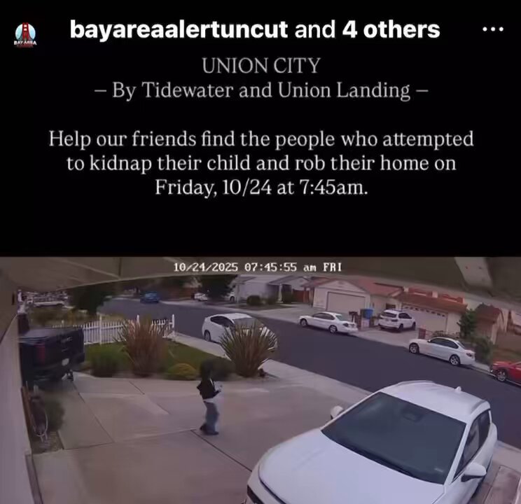 Parents speak out after 8yo daughter chased to front door of Union City home by 4 piling out of Ford Taurus. Couple says this could have led to kidnapping. But Union City Police CA says it appears to be more crime-of-opportunity home-invasion try, not abduction attempt 5,6 p.m. KTVU