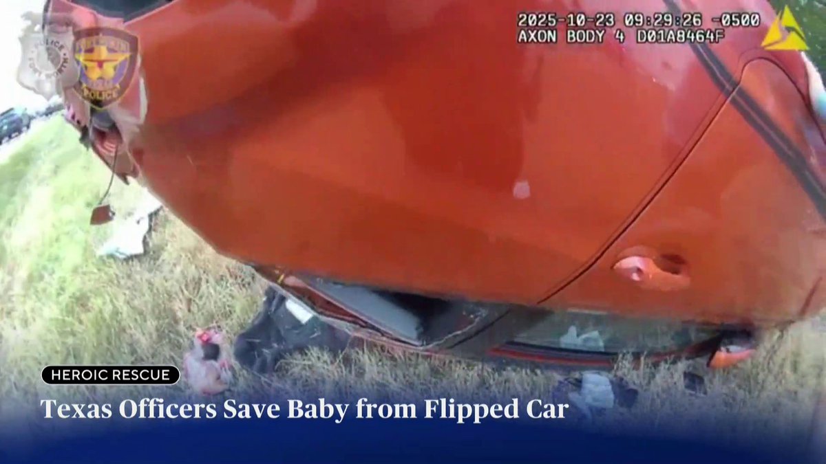 An SUV overturned in Fort Worth, Texas, throwing a mother and her baby to the ground. Bystanders and officers worked together to pull the child from beneath the car.