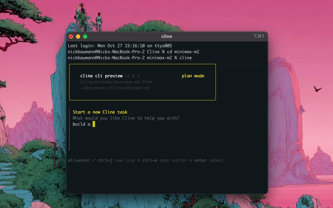 Live in Cline: @MiniMax__AI M2 Temporarily free (i.e. money = $0) in Cline!