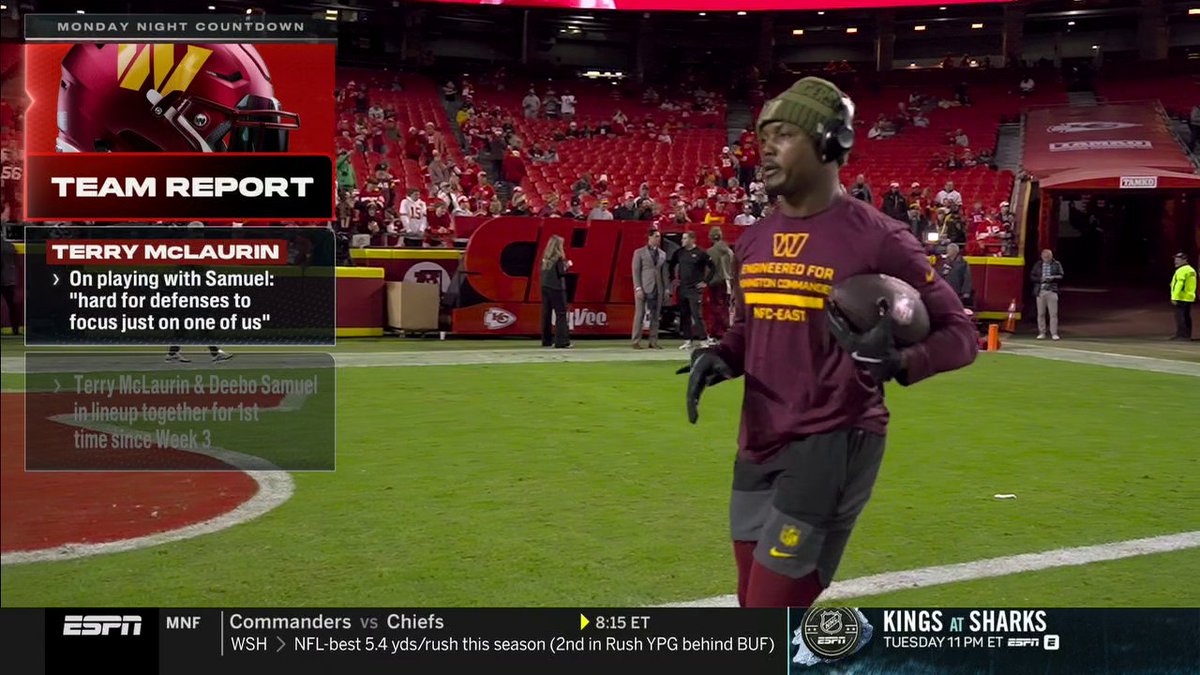 The Commanders have full faith in Marcus Mariota 😤 Laura Rutledge reports on the Commanders ahead of their matchup with the Chiefs at 8 PM ET on ABC, ESPN and the ESPN App 🍿