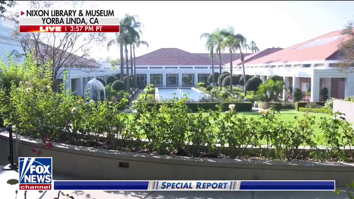Thank you to the RichardNixonLibrary for having us tonight-- we leave you with a look at the former President's birthplace #FoxNews Special Report