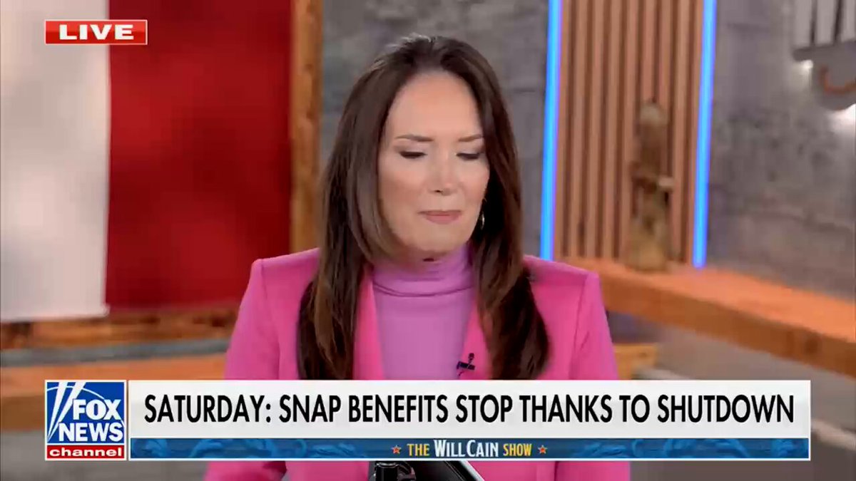 .Secretary Brooke Rollins on the Democrat Shutdown: "SNAP benefits are about to end on Saturday; we don't have the funding to cover them. Meanwhile, Chuck Schumer is still getting paid."