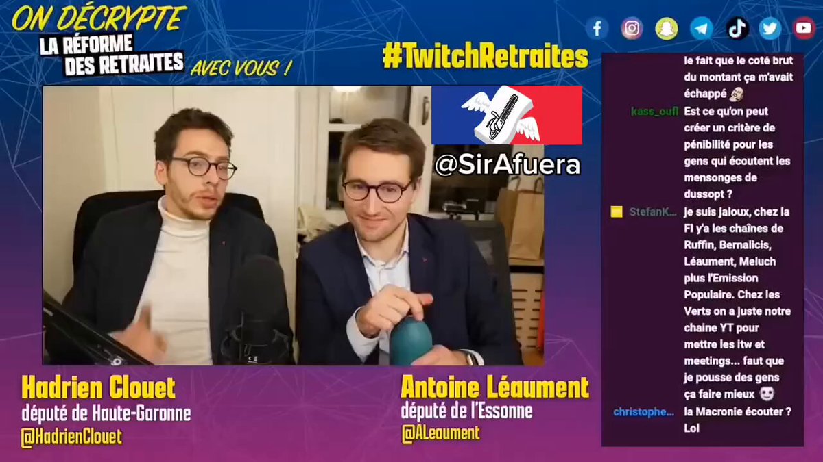 🔴💸 ALERTE : Hadrien Clouet (LFI) dit n’importe quoi sur les retraites EN DIRECT. "L’argent des retraites c’est vos cotisations. C’est pas l’État. C’est l’argent que vous avez mis de côté tous les mois que vous retrouvez à la fin." (Twitch) Niveau de connerie stratosphérique.