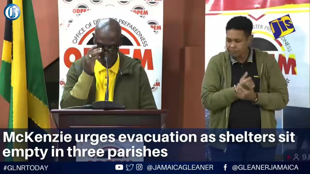Jamaica: Local Government Minister Desmond McKenzie urges evacuation as shelters sit empty in three parishes...