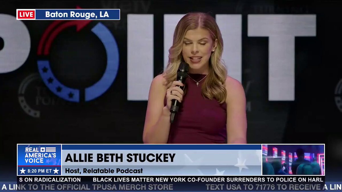 "Feminism has failed women. In theory, it might sound good. In practice, it has nothing to do with equality. Feminism has been advertised to us as pro-Woman. Feminism laid the groundwork for transgenderism." - Allie Beth Stuckey at Turning Point USA LSU
