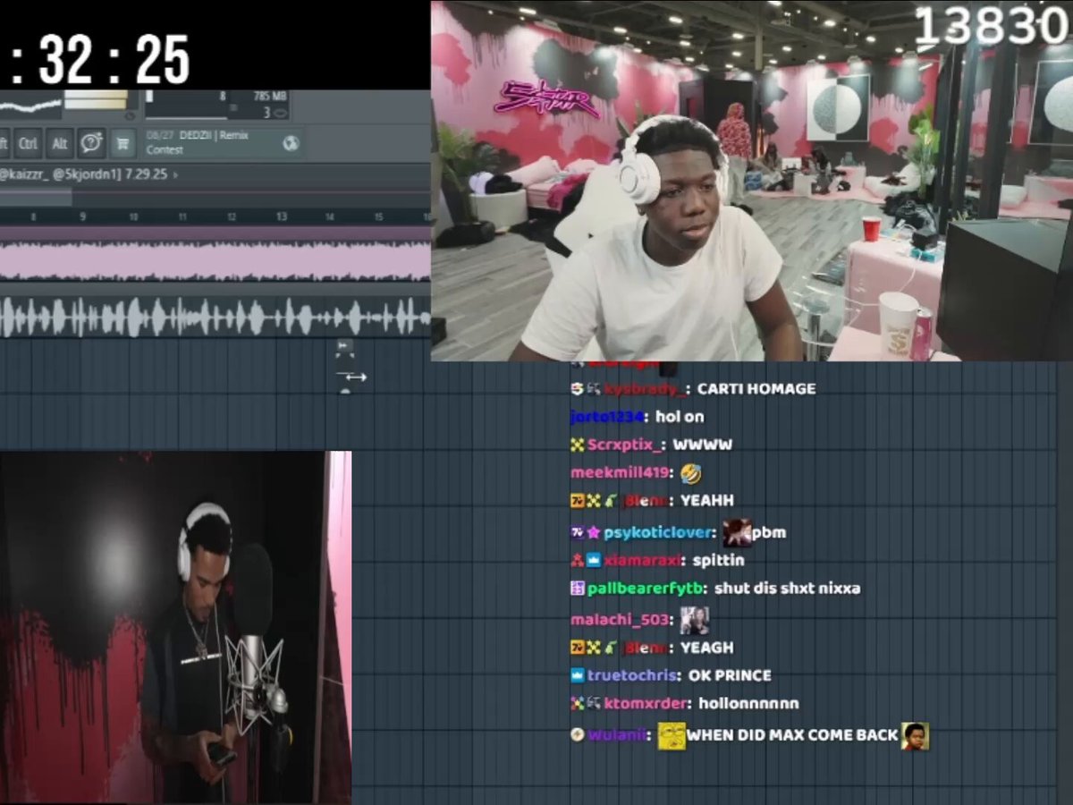 Max walked out the booth and kicked Dabo off FL Studio after he started trolling him by raising the pitch all the way up 😭😭