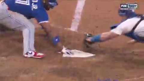 Vladimir Guerrero Jr. JUST beat the tag 😱 #WorldSeries