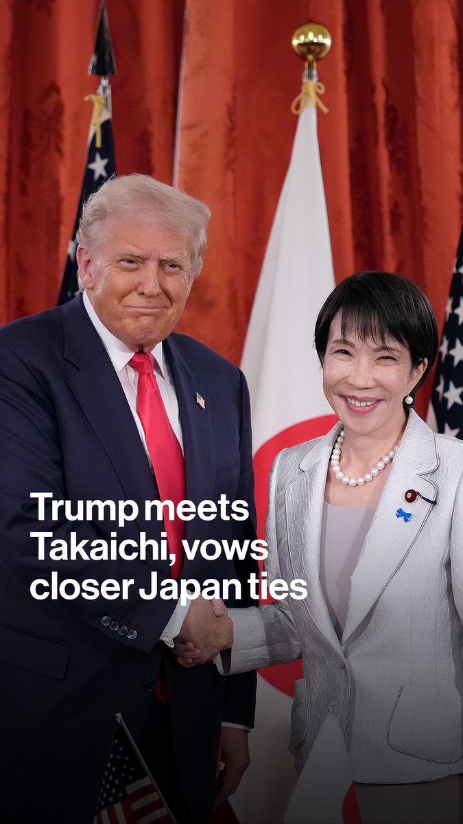 Trump tells new Prime Minister Takaichi that the US will be there for "anything you want, any favors you need, anything I can do to help Japan."
