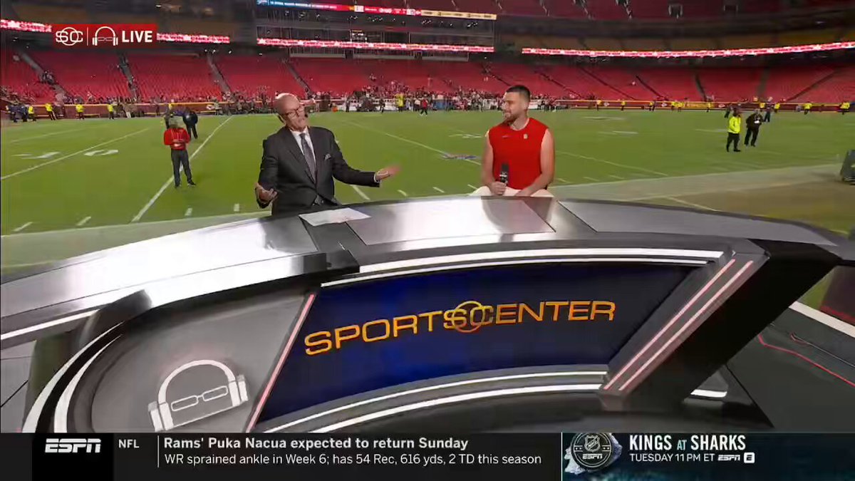 Full interview of Travis with SVP after the Chiefs win!