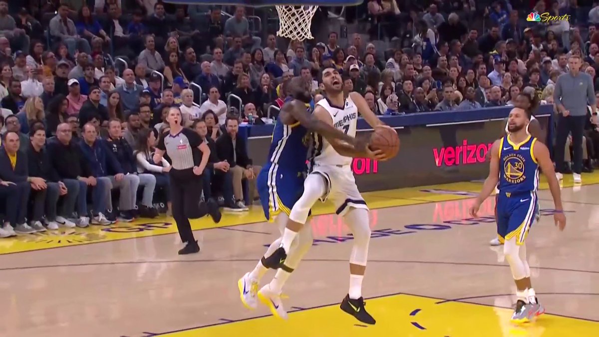 Draymond Green received a Flagrant 1 foul for this play on Santi Aldama