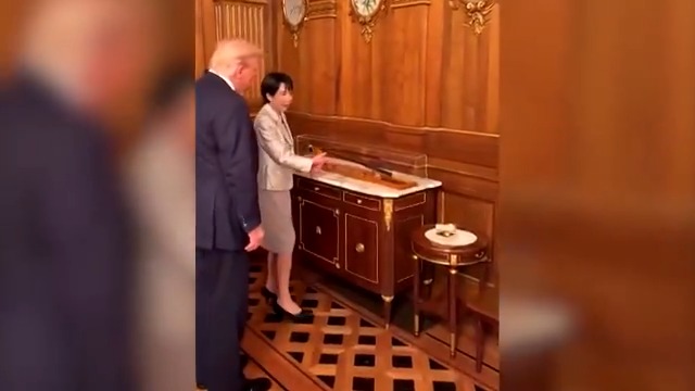 Japanese Prime Minister Sanae Takaichi gifts US President Donald Trump golf memorabilia including the country's late leader Shinzo Abe's putter