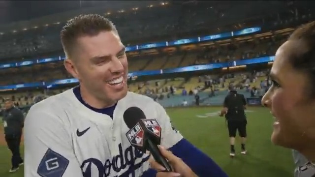 "I just missed one, I think it was like 22 innings ago..." 🤣 The Game 3 hero Freddie Freeman joined us after his walk-off heroics!