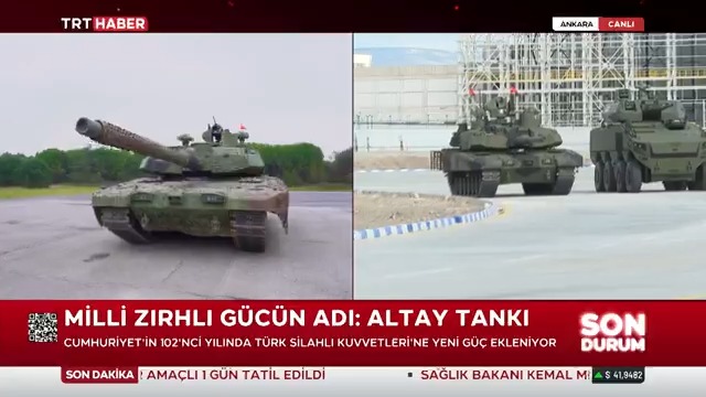 🇹🇷Savunma sanayiinde gurur günü: 'Yeni Altay' tankı TSK envanterine giriyor. 📌Yerli ve milli teknolojiyle donatıldı. 📌BMC'nin ana yükleniciliğindeki tankın üretimine 200 firma destek veriyor. 📌1500 beygir gücü, 12 silindirli dizel motoru ile 65 km hıza ulaşabiliyor.